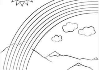 مجموعه تصاویر رنگ آمیزی رنگین کمان برای کمک به کودکان در کشف طبیعت زیبا