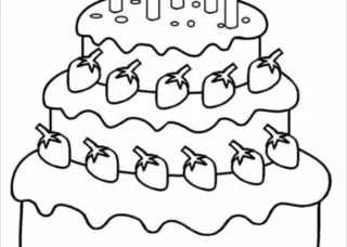 Koleksi gambar mewarna kek hari jadi untuk kanak-kanak