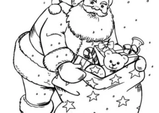 Ringkasan gambar pewarna Santa untuk bayi