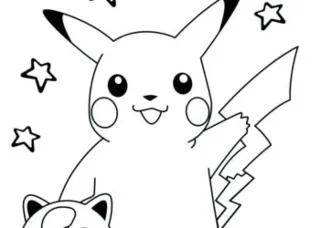 Collection of beautiful Pikachu coloring pages