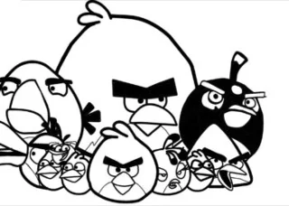 Çocuklar için en iyi Angry Birds boyama resimleri topluluğu