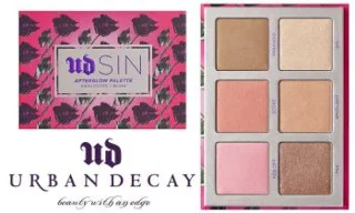 Palet Penyorot Urban Decay Sin Afterglow dengan pemerah pipi dan penyerlah!