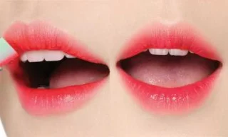 Bibir Korea, solek bibir ombre terbalik: foto dan tutorial