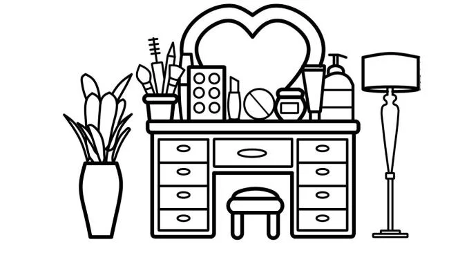 Ringkasan gambar mewarnai peralatan rumah tangga untuk anak-anak untuk berlatih mewarnai