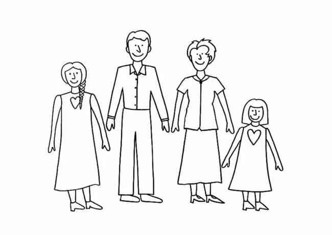 Colección de bellas imágenes para colorear familiares