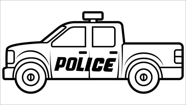 सुंदर पुलिस कार रंग चित्रों का संग्रह