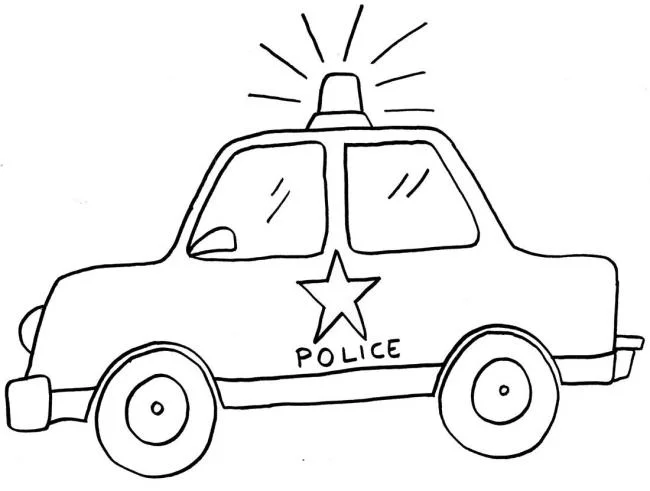 सुंदर पुलिस कार रंग चित्रों का संग्रह