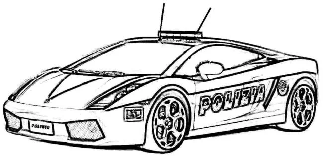 सुंदर पुलिस कार रंग चित्रों का संग्रह