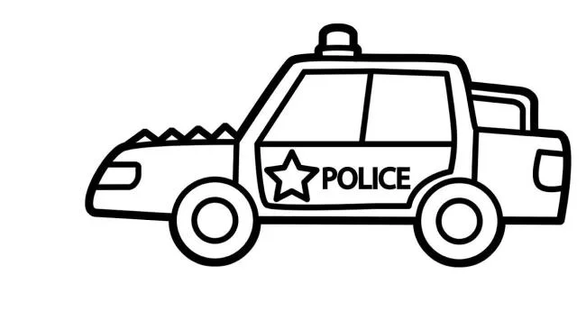 सुंदर पुलिस कार रंग चित्रों का संग्रह
