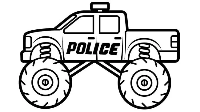 सुंदर पुलिस कार रंग चित्रों का संग्रह