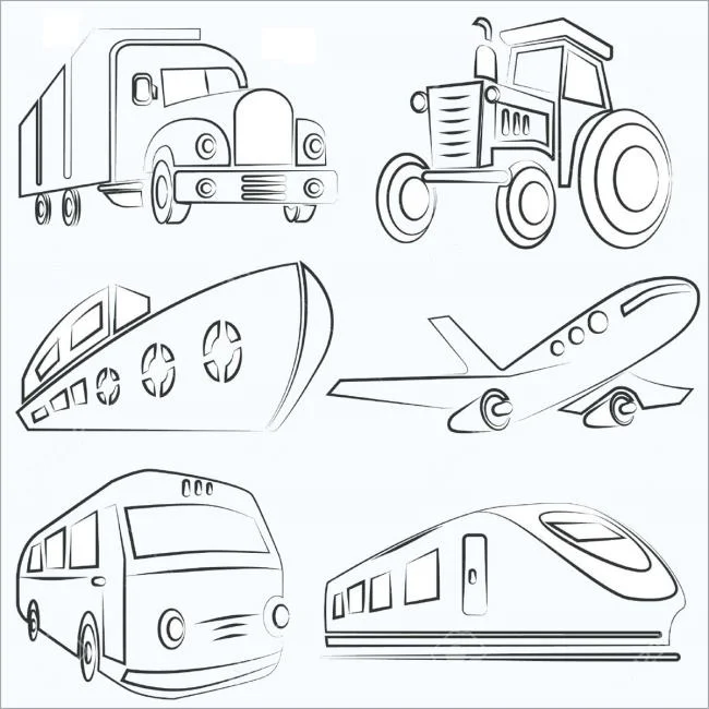 Resumen de bellas imágenes para colorear de transporte