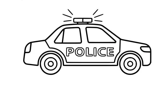 सुंदर पुलिस कार रंग चित्रों का संग्रह