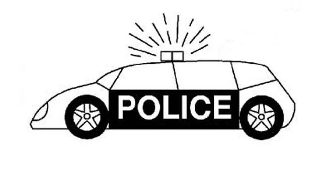 सुंदर पुलिस कार रंग चित्रों का संग्रह