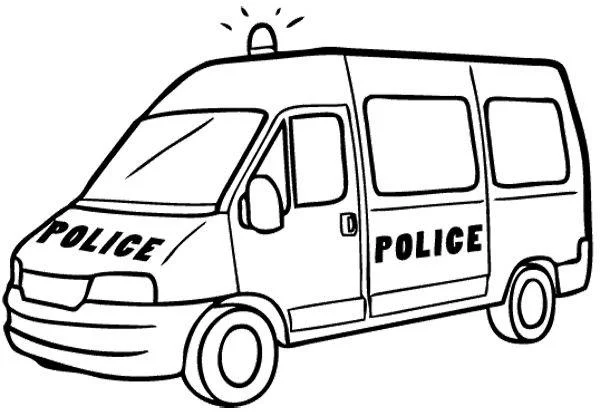 सुंदर पुलिस कार रंग चित्रों का संग्रह