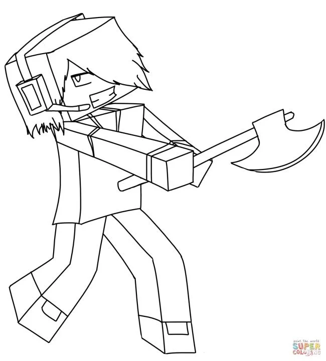 Koleksi gambar pewarna Minecraft terbaik untuk kanak-kanak
