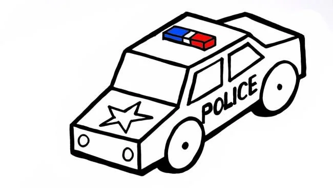 सुंदर पुलिस कार रंग चित्रों का संग्रह