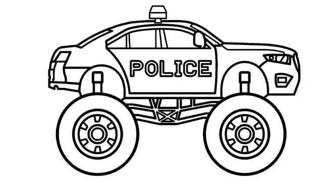 सुंदर पुलिस कार रंग चित्रों का संग्रह