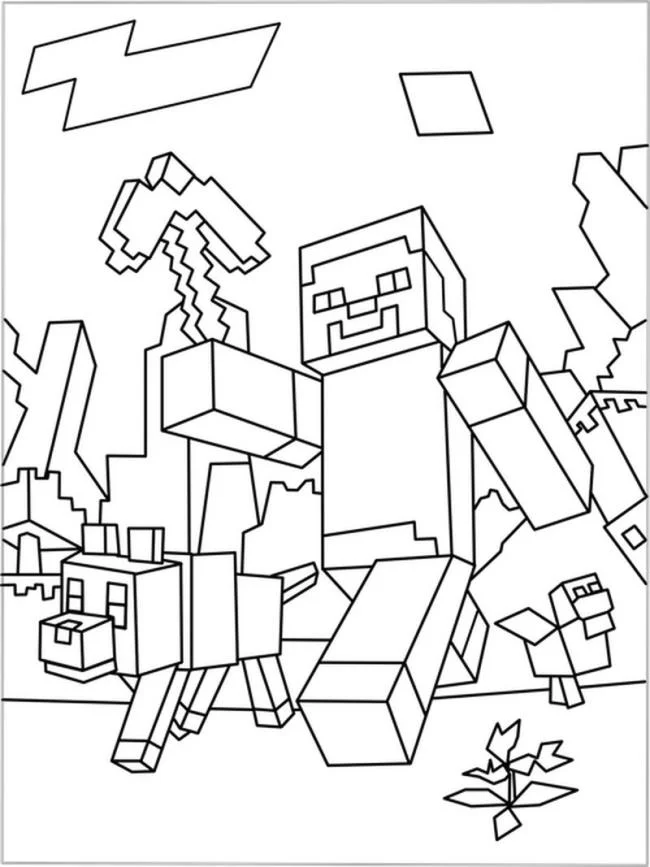 Koleksi gambar pewarna Minecraft terbaik untuk kanak-kanak