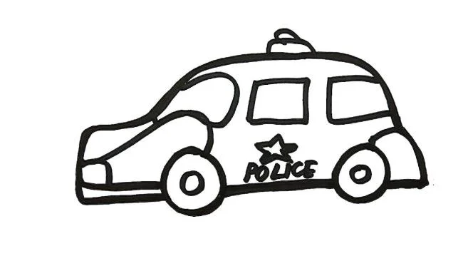 सुंदर पुलिस कार रंग चित्रों का संग्रह