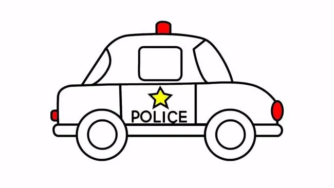 सुंदर पुलिस कार रंग चित्रों का संग्रह