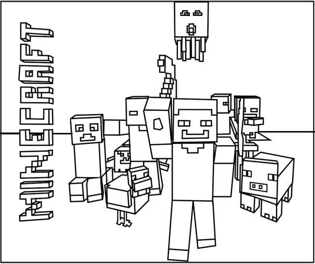 Koleksi gambar pewarna Minecraft terbaik untuk kanak-kanak