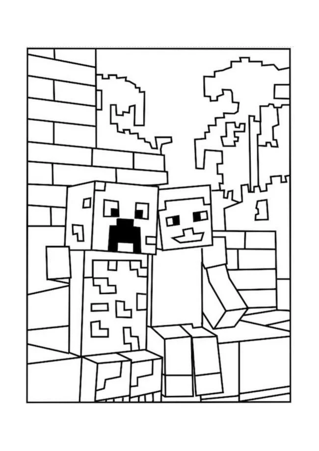 Koleksi gambar pewarna Minecraft terbaik untuk kanak-kanak