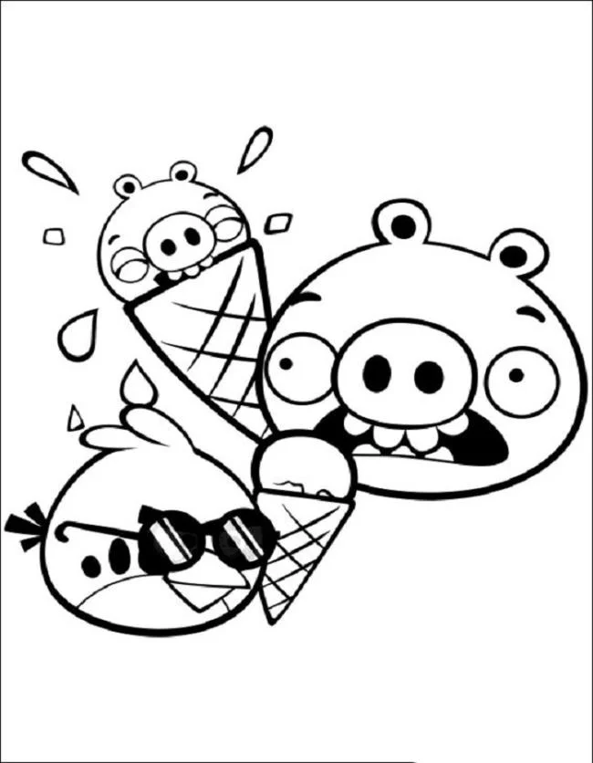 Koleksi gambar mewarnai Angry Birds terbaik untuk anak-anak