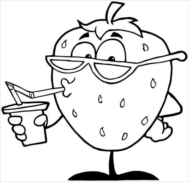 Koleksi stroberi mewarnai gambar untuk balita untuk berlatih mewarnai