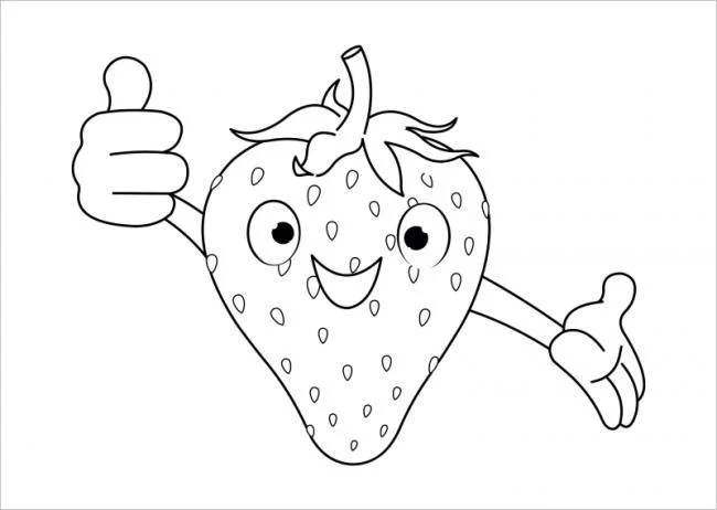 Koleksi stroberi mewarnai gambar untuk balita untuk berlatih mewarnai