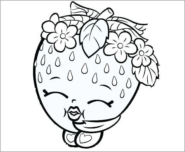 Koleksi stroberi mewarnai gambar untuk balita untuk berlatih mewarnai