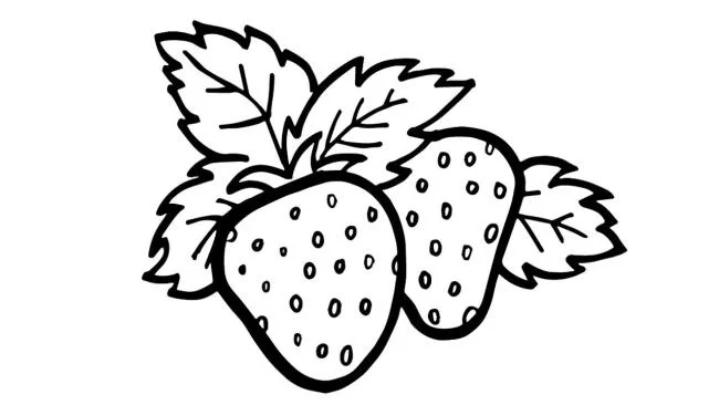 Koleksi stroberi mewarnai gambar untuk balita untuk berlatih mewarnai