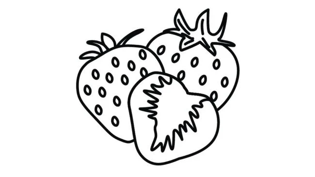 Koleksi stroberi mewarnai gambar untuk balita untuk berlatih mewarnai