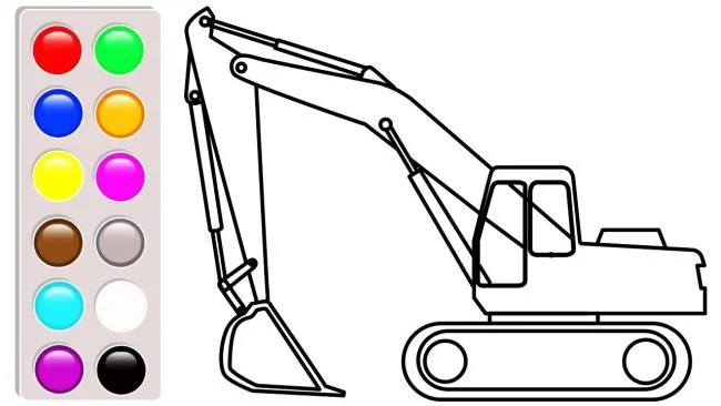 Collection of the best excavator coloring pictures for kids