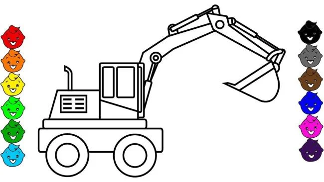 Collection of the best excavator coloring pictures for kids