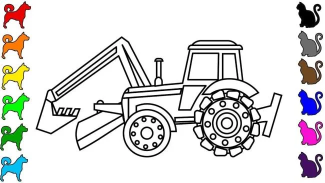 Collection of the best excavator coloring pictures for kids
