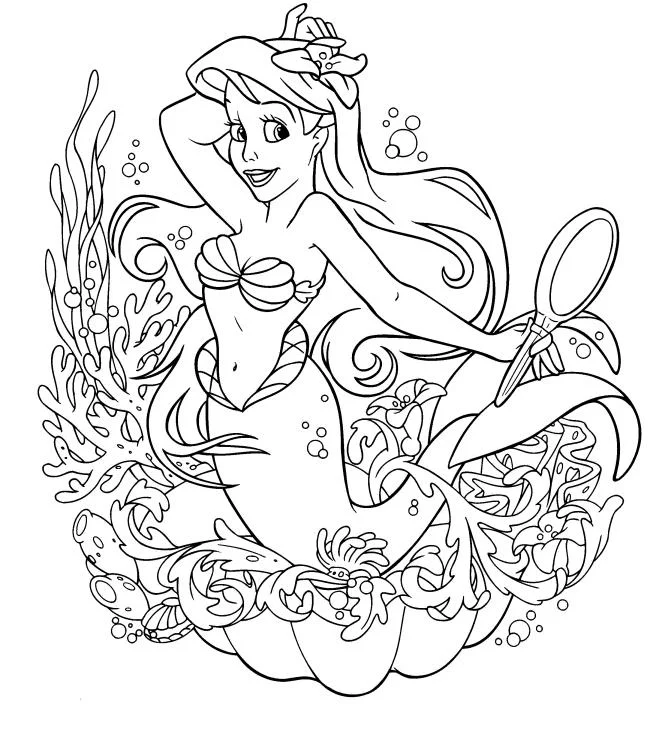 Koleksi gambar mewarna duyung yang cantik