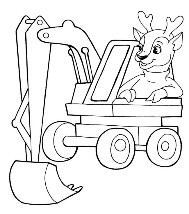 Collection of the best excavator coloring pictures for kids