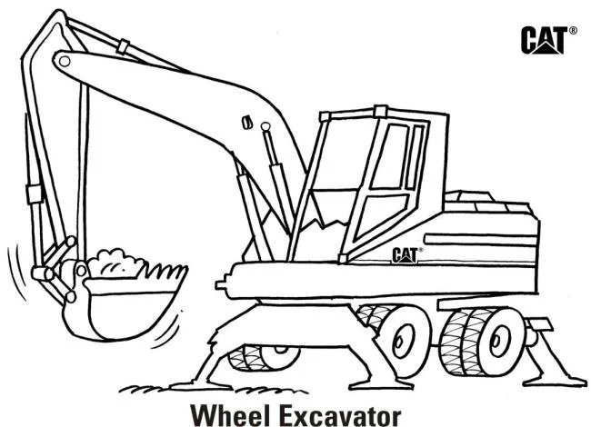 Collection of the best excavator coloring pictures for kids