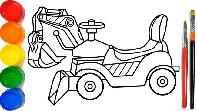 Collection of the best excavator coloring pictures for kids