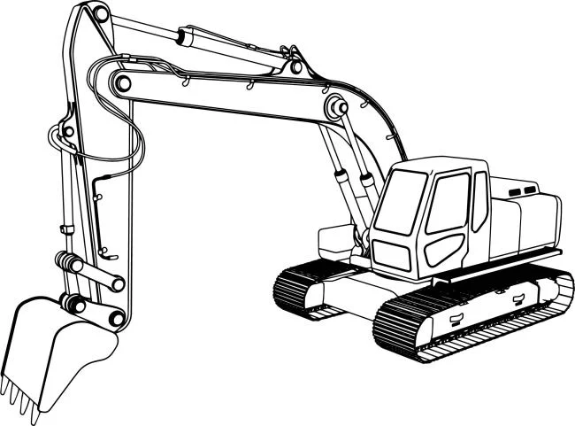 Collection of the best excavator coloring pictures for kids