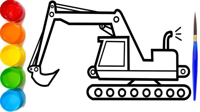 Collection of the best excavator coloring pictures for kids