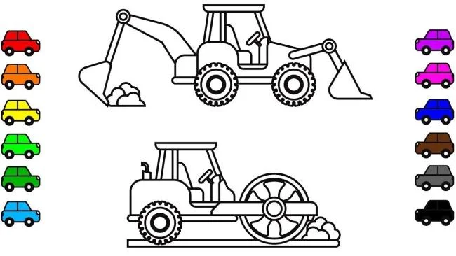 Collection of the best excavator coloring pictures for kids