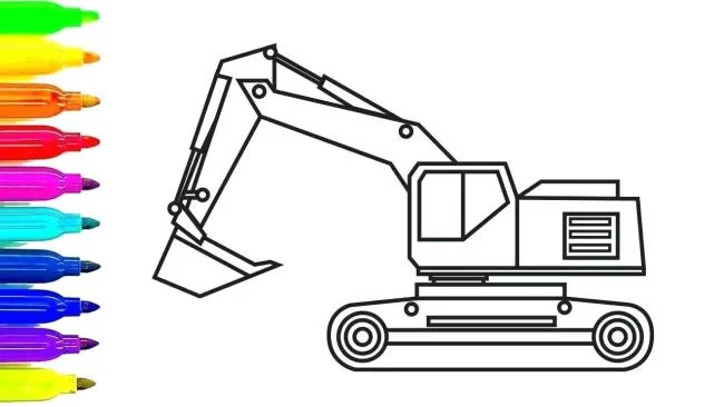 Collection of the best excavator coloring pictures for kids