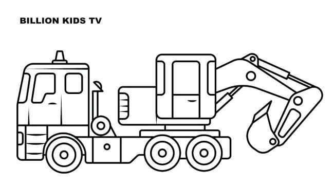 Collection of the best excavator coloring pictures for kids