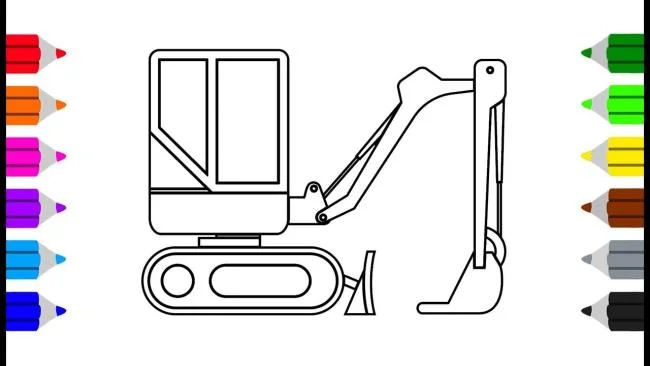Collection of the best excavator coloring pictures for kids