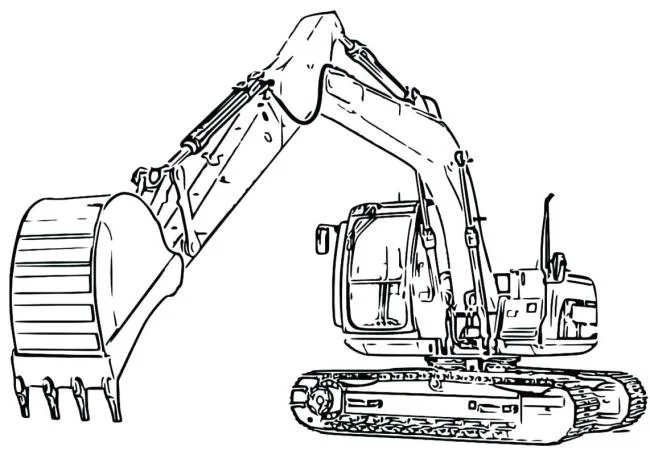 Collection of the best excavator coloring pictures for kids