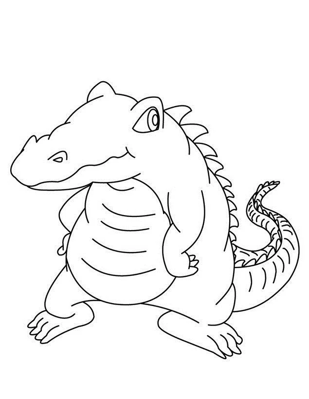 Ringkasan gambar mewarnai buaya untuk bayi berlatih mewarnai