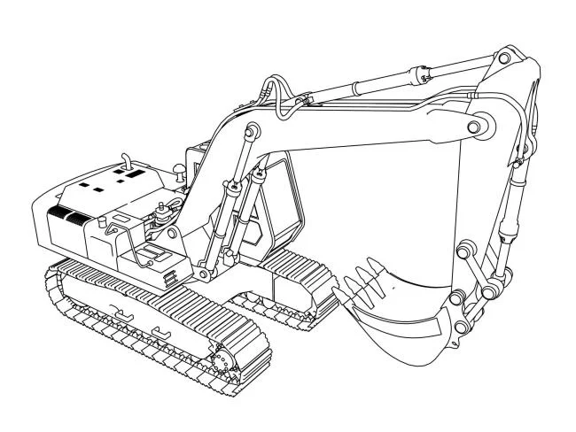 Collection of the best excavator coloring pictures for kids