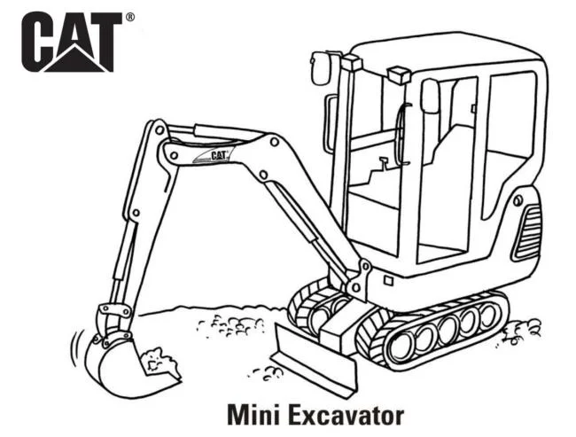 Collection of the best excavator coloring pictures for kids