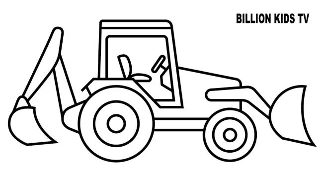 Collection of the best excavator coloring pictures for kids